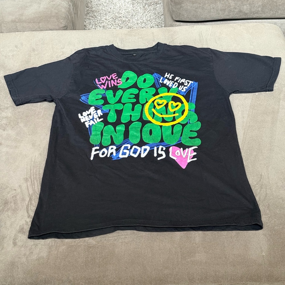 Black Graphic Kids T-Shirt